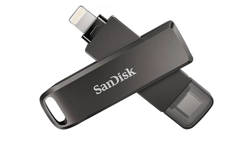 Lightning ve USB-C konnektörlü SanDisk iXpand Luxe USB bellek