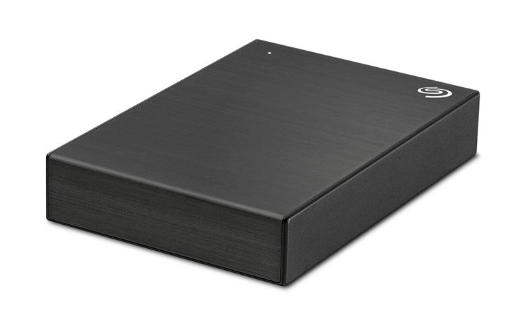Siyah fırçalanmış metal kasalı Seagate taşınabilir harici hard disk